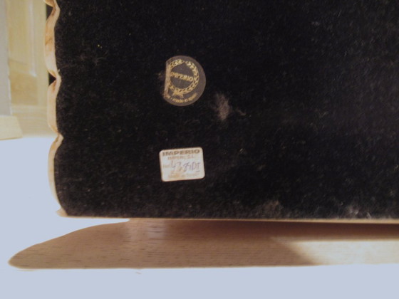 Image 1 of Imperio console in crushed marble with faceted glass top