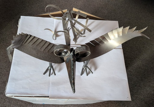 Sculpture décorative en métal représentant un oiseau, faite à la main – beeldhouwkunst, Iron, Metal (photo 2 of 7)
