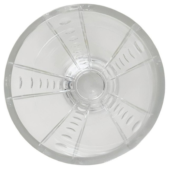 Image 1 of Vintage J.G. Durand Cristal D'Arques heldere kristallen vaas verticaal geslepen gestippeld ontwerp 1980's