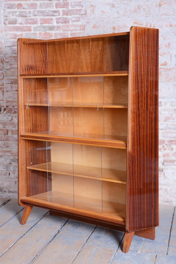 Originale Mid-Century-Vitrine von Nový Domov, Mahagoni, tschechisch, 1950er Jahre – Glass, Wood (photo 5 of 16)