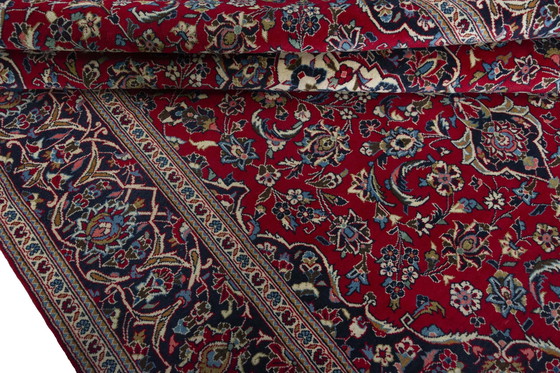 Image 1 of Handgeknüpfter Kashan Kork Orientteppich – 300 x 195 cm – Klassisches Rot & Feinste Handarbeit