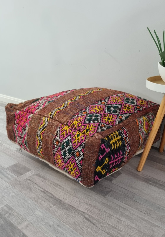 Image 1 of Kilim vintage pouf, moroccan pouf