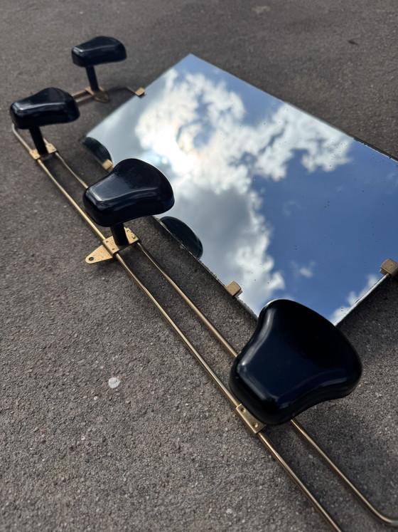 Image 1 of Porte manteau mural miroir années 60