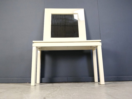 Image 1 of Consolle francese vintage laccata con specchio, anni '80