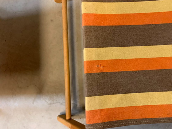 Image 1 of Chaise de plage vintage et joyeuse avec repose-pieds