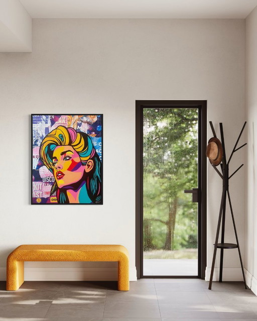 Muse électrique - Peinture pop art 103 x 83