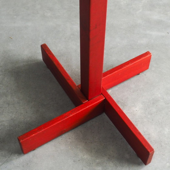 Postmodern Red Stained Pine Wood Coat Hanger – Coat racks (photo 11 of 11)