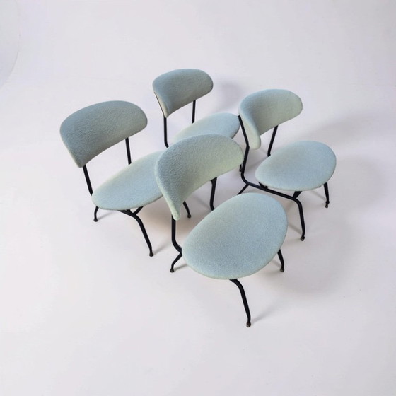 Ensemble de 4 fauteuils lounge de Gastone Rinaldi, Italie, années 1950 – Chaises & fauteuils, Metal, Textile (photo 2 of 7)