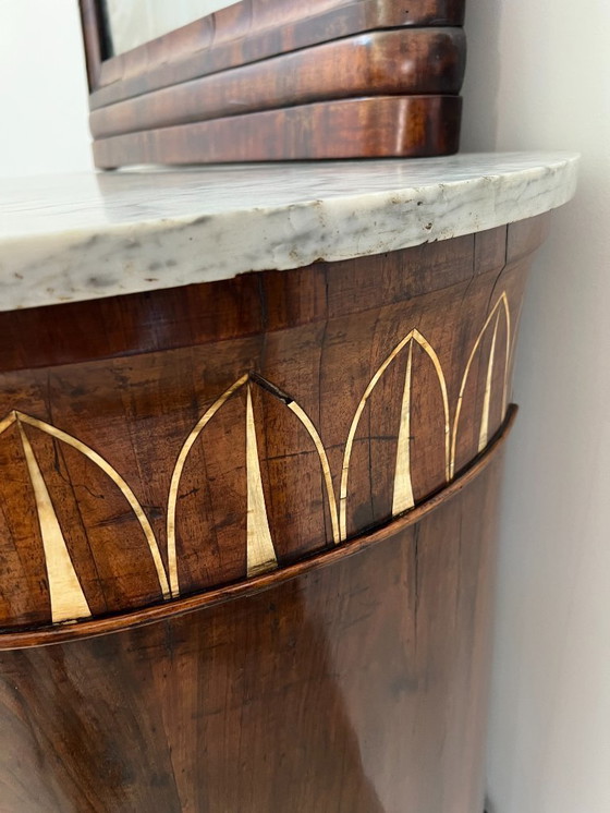 Image 1 of Cassettone - Noce - Comò con specchiera