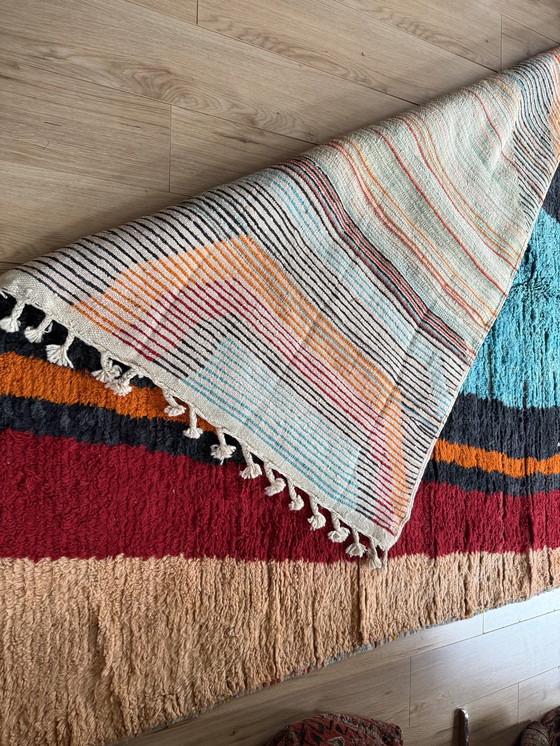 Image 1 of Tappeto postmoderno dal design astratto degli anni '80 – 332 × 205 cm – Marocco