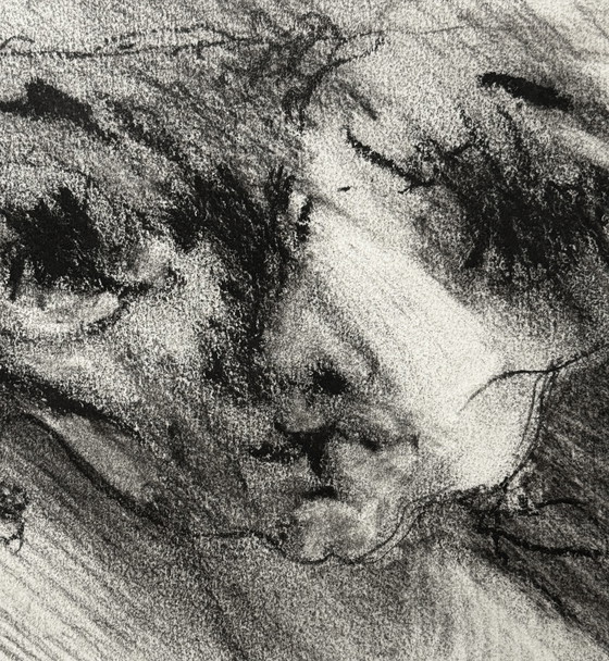 Image 1 of Robert Detheux - Magnifique portrait surréaliste - Vendu encadré 