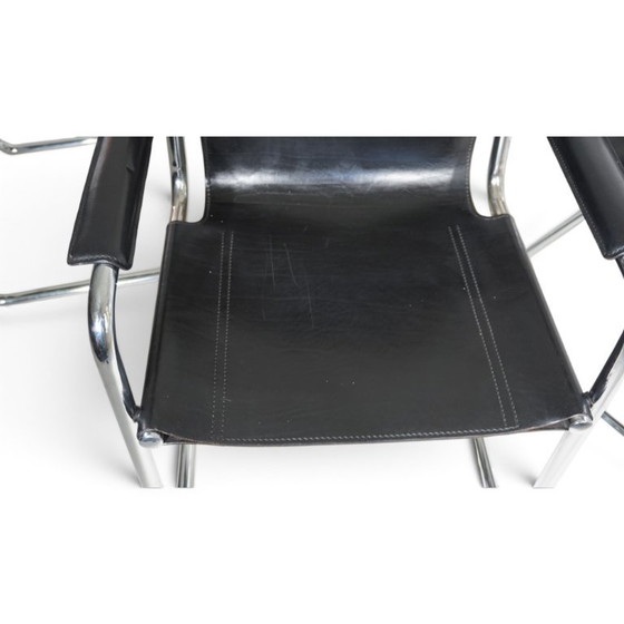 Matteo Grassi Set of 6 Visitor Chairs, Leather/Chrome Dining Chairs, 1970 (photo 16 of 20)