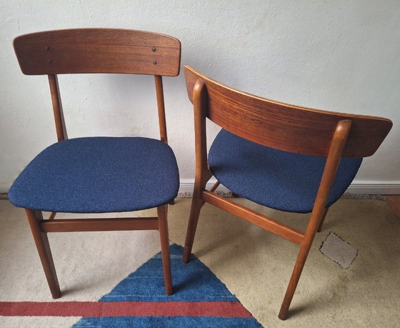 Image 1 of Een paar Deense teakhouten eetkamerstoelen uit het midden van de 20e eeuw van Farstrup, jaren 60.