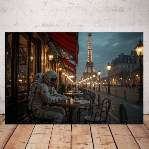 Photo imprimée sur plexiglas / Série limitée / Astronaute à Paris / Cadre déco – wanddecoratie (photo 2 of 5)