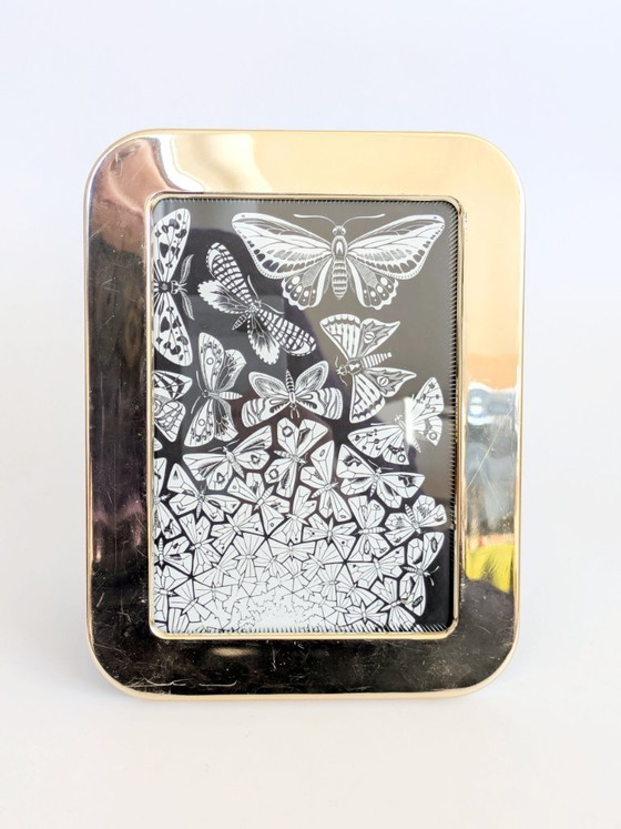 Image 1 of Ensemble de 3 cadres photo vintage en laiton argenté, 13 x 18 cm