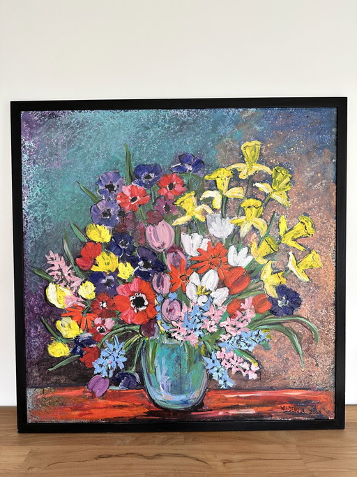 Maya Wildevuur malt 'Blumenstrauß'