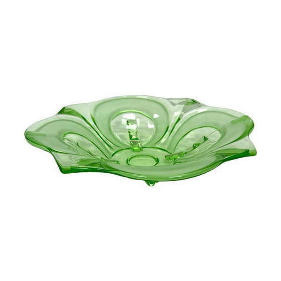 Image 1 of Jardinera/fuente para servir de cristal verde estilo Art Déco, Walther Glas, Irene, Alemania, 1960.