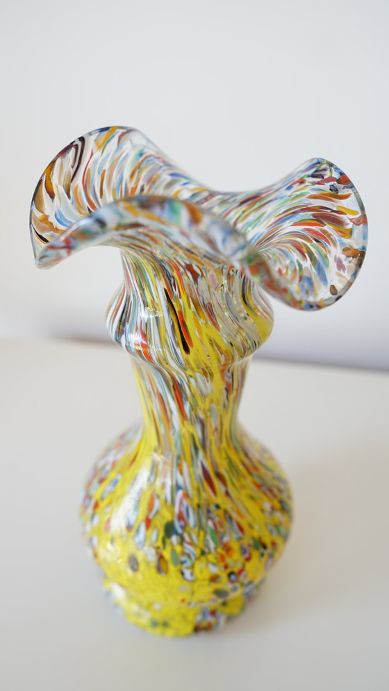 Image 1 of Vintage Murano Millefiori glass vase - Mouth blown - Italy