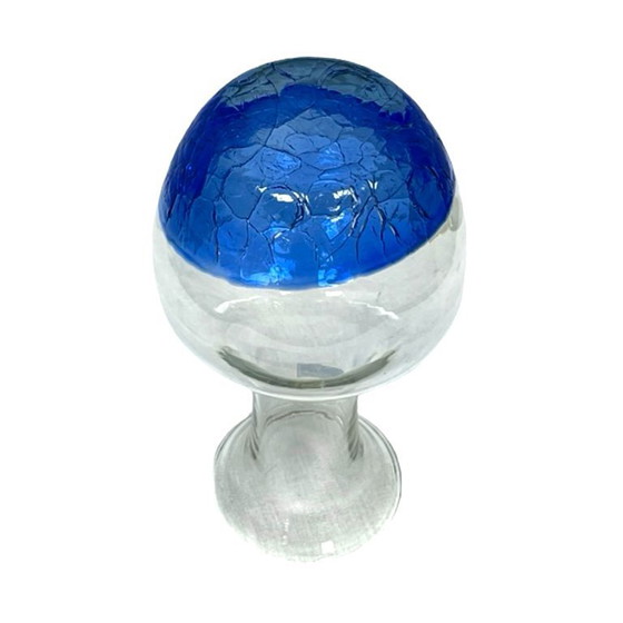Image 1 of "Flirt" Glass Vase by R&B Ritzenhoff Breker – Cobalt Crackle Glass – 1990s