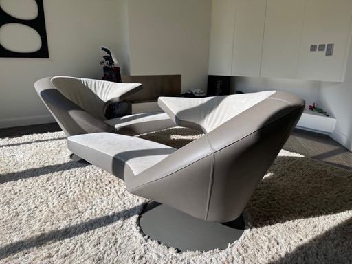 2x Leolux Parabolica leather/alcantara new condition