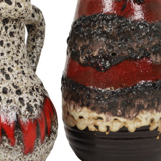 Ensemble de 3 vases Fat Lava en faïence d'Allemagne de l'Ouest – Bay Keramik, Ceramic (photo 5 of 13)