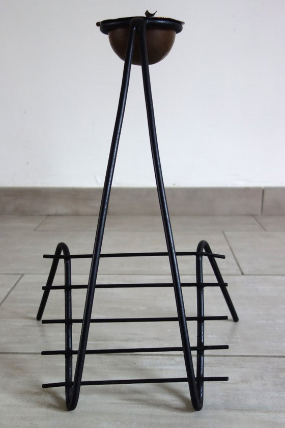 Image 1 of Rare cendrier porte revues en métal et cuivre années 50 France