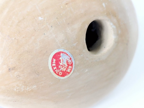 Image 1 of Figurine de tortue Tonala vintage | Art populaire mexicain en poterie peinte à la main des années 1970