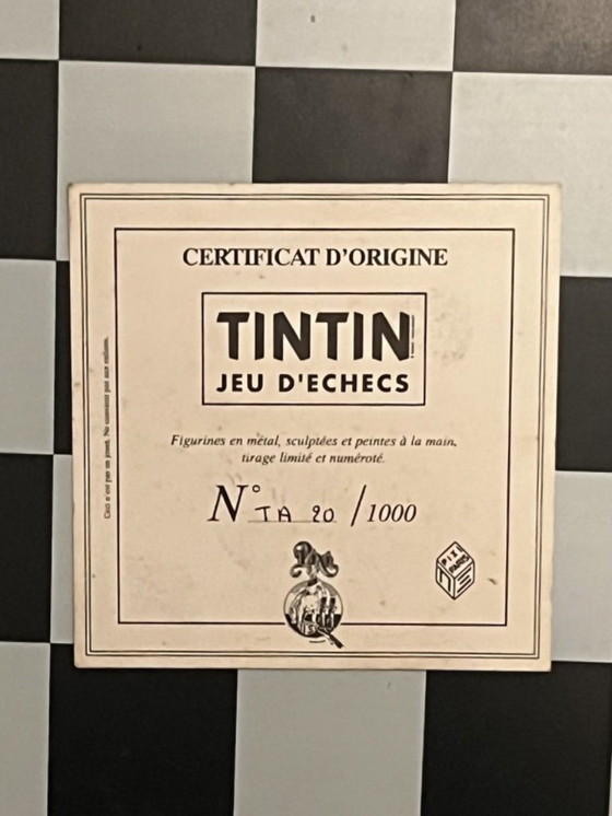Image 1 of Rare Jeu d’échecs Tintin Pixi – N°20 / 1000 – Pièce de Tête