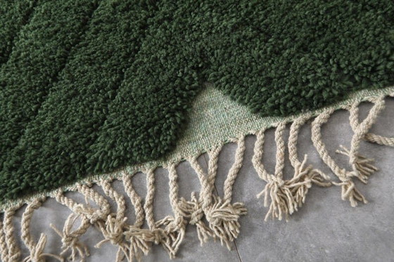 Image 1 of Alfombra bereber marroquí verde, hecha a medida, 150/250 cm.