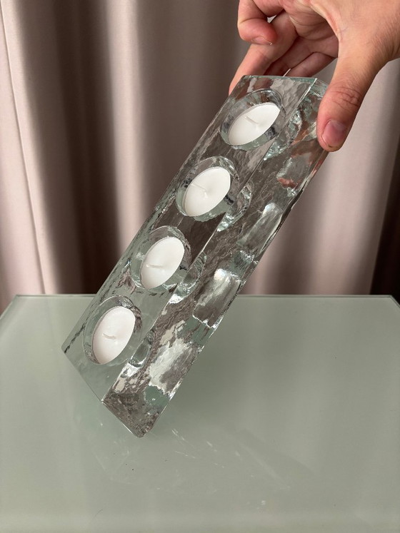 Portavelas de cristal para cuatro velas de té, transparente, Vidrio, Modern (foto 6 de 8)