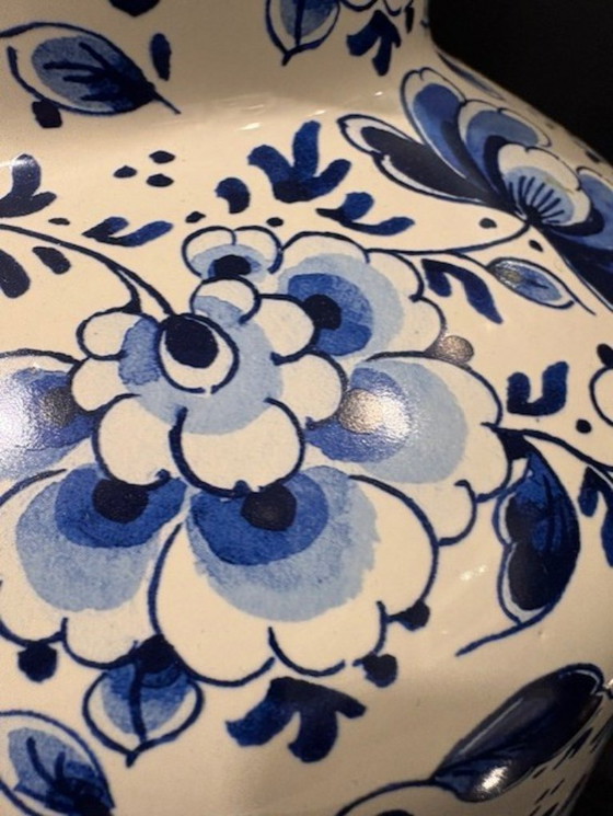 Image 1 of Vaas Heinen Delfts Blauw - Witte/blauwe vaas