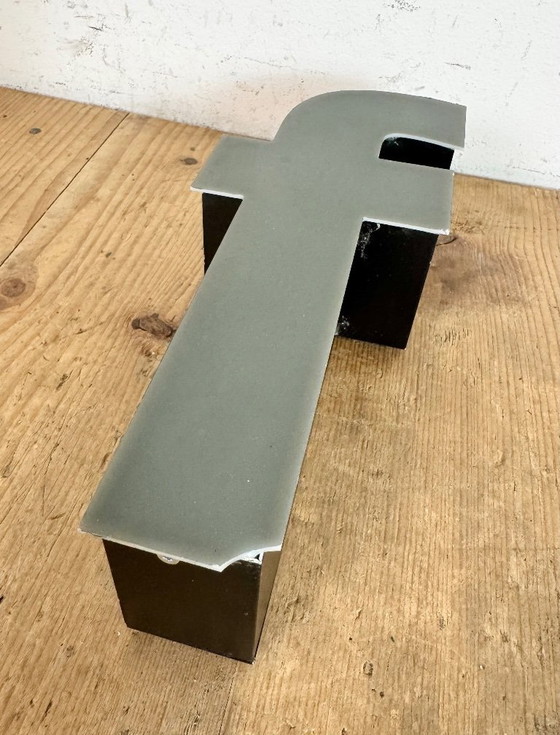 Image 1 of Vintage Grey Illuminated Letter F , 1970s