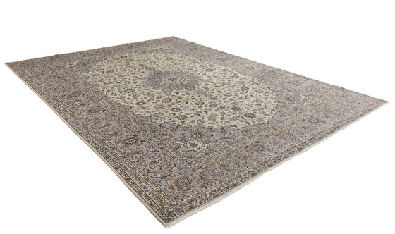 Image 1 of Origineel Perzisch tapijt Keshan, Kashan Beige 394 x 292 cm In topconditie Klassiek