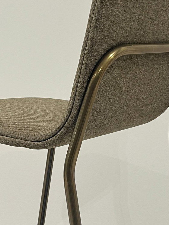 Image 1 of 2x Counter bar stool in bronze color upholstered brand Bogaerts