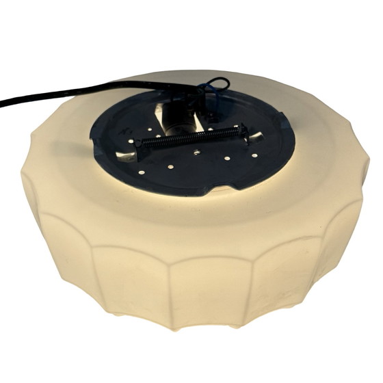 Image 1 of Art deco (style) - Ceiling mounted lamp with opaline glas - Czechoslovakia, ca. 1970’s - Mcm / Vintage - Satin / frosted glass