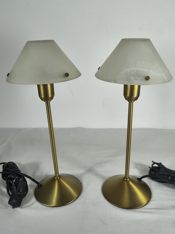 Image 1 of 2 Minimalist table lamps with alabaster glass