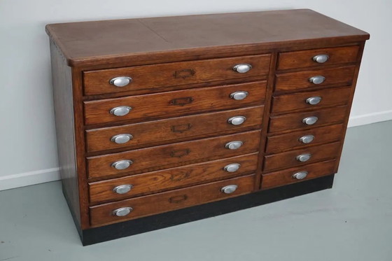 Image 1 of Armoire de mercerie vintage en chêne français, années 1950