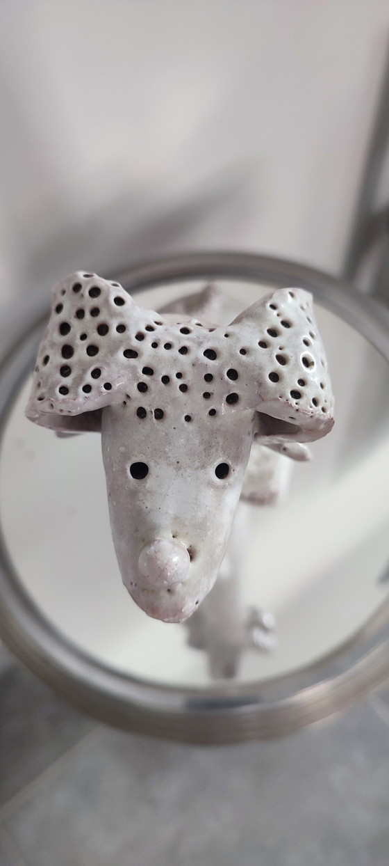 Image 1 of Ancient zoomorphic sculpture glazed terracotta