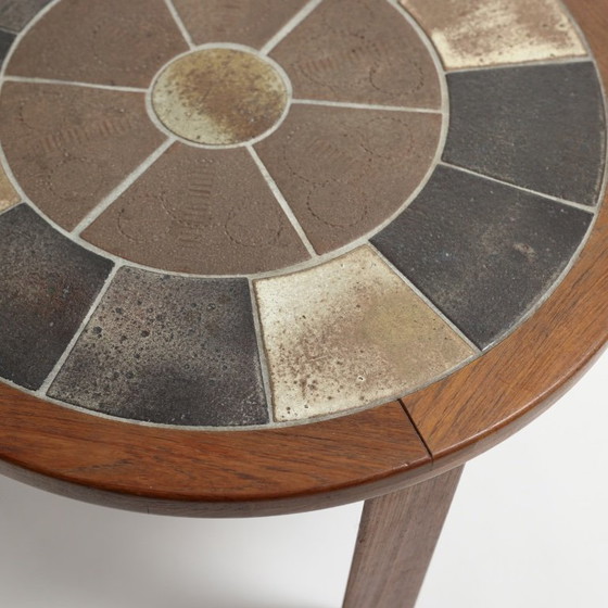 Tue Poulsen for Haslev Møbelsnedkeri – Round Teak and Handcrafted Ceramic Coffee Table, Denmark, C. – Wood (photo 13 of 21)