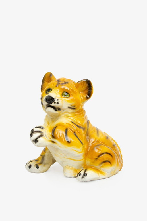 Vintage ceramic tiger statue