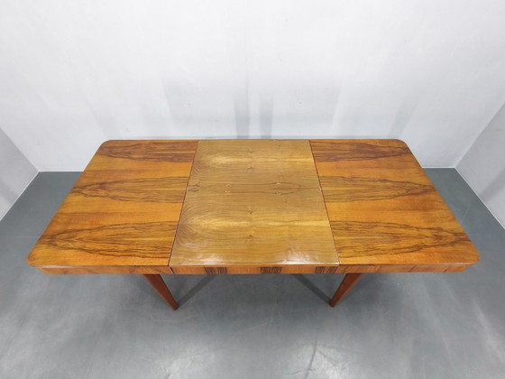 Image 1 of Mid Century Extendable Dining Table UP Zavody 1950s Walnut Veneer