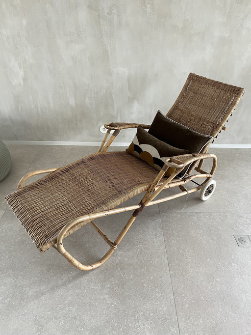 Vintage Rattan Garten Lounge Stuhl
