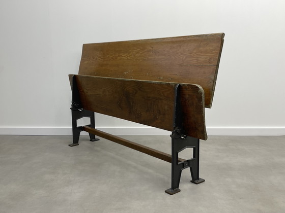 Image 1 of Vintage bench (foldable) with characteristic cast iron 147 cm