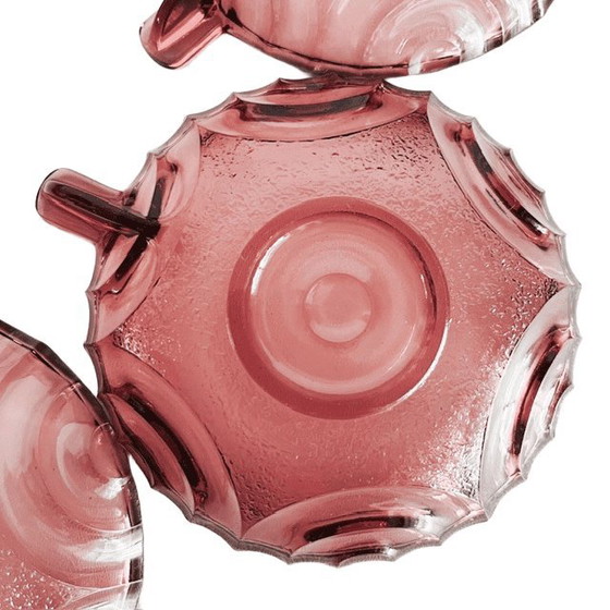 Set of Six Art Deco Aperitif Dishes Amethyst Glass Purple 1930s – Crockery (photo 11 of 12)