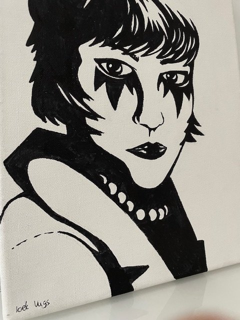 Image 1 of Loek Vugs - Expressive & Iconic Portrait on Canvas | 24 x 30 cm