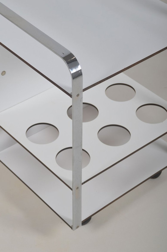 Image 1 of Italian Postmodern Serving Cart With Sleek Design, 1980s