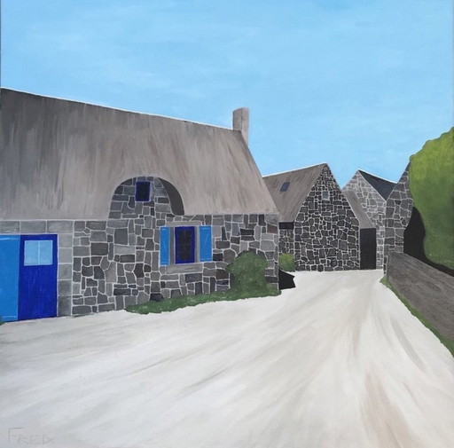 Öl auf bespanntem Keilrahmen. Format 50x50cm. Schwarzer amerikanischer Kasten.