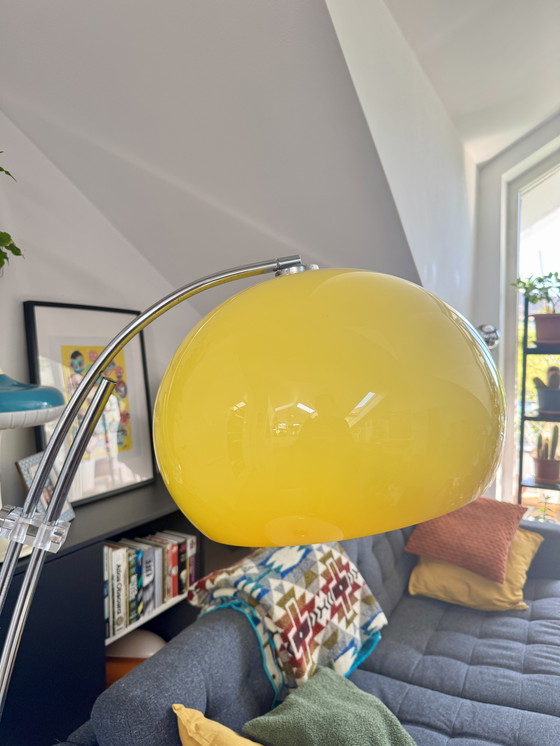 Image 1 of Vintage German Arc Floor Lamp with Telescopic Structure – Space Age 70s Mid-Century Modern UFO Light – Guzzini Era