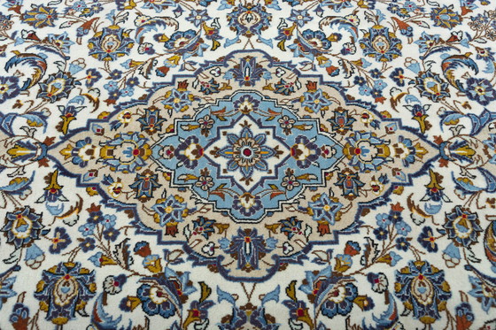 Image 1 of Handgeknoopt Kashan kurk - 317 x 195 cm - Beige