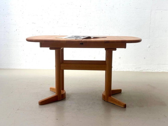 Table de salle à manger extensible de style vintage danois, fabriquée artisanalement en bois d'aulne, (photo 13 of 13)